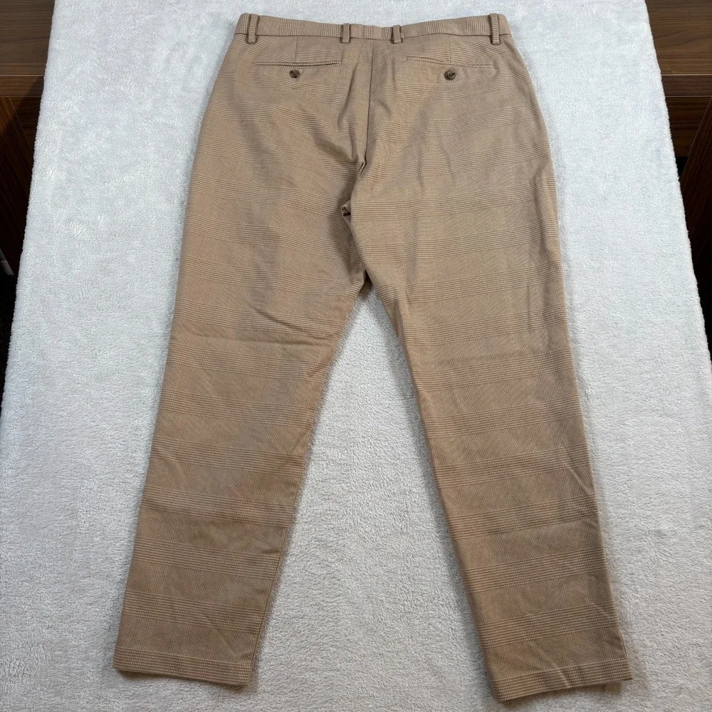 Banana Republic Dress Pant Mens 36x32 Beige Textured Formal Slim Fit Tapered Leg